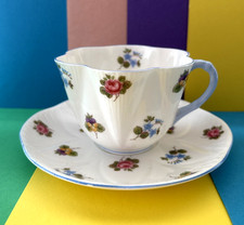 Vintage Shelley China Dainty Rose Pansy Forget Me Not Teacup & Saucer Set🌹💜🦋