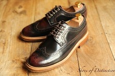 Grenson Black Burgundy Leather Derby Brogue Shoes Men's UK 7 G US 8 EU 41