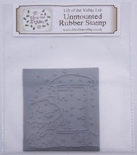 Puppy Post - Lili of the Valley Unmounted Grey Rubber Stamp - Christmas