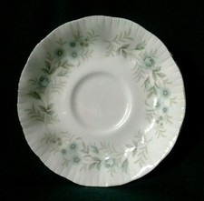PARAGON DEBUTANTE SAUCER BONE CHINA TEA SAUCER BLUE ROSES & FLOWERS SILVER GILT