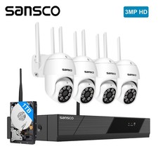 3MP HD Wireless CCTV Security Camera System PTZ Audio Home Outdoor 8CH NVR 1TB