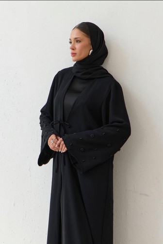Black open abaya - for, woman