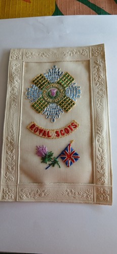 Rare world ww1 regimental silk - rare,