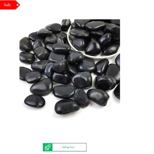 Black pebbles garden - black,