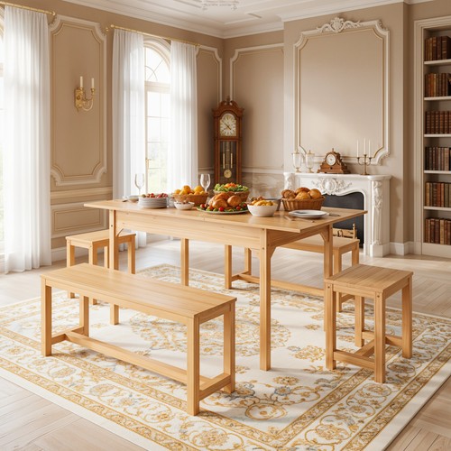 Wooden extendable dining - wooden,