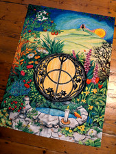 Pagan wall hanging Chalice Well table cloth Wicca 70 cm x 100 witch Wicca decor
