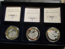 Set of 3 x Windsor Mint Defining Moments of WWII Coins 2011 with COA & Box.