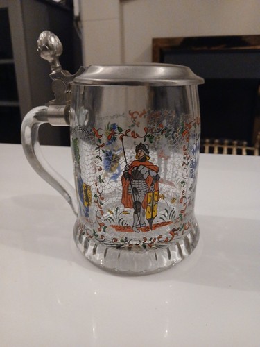 Vintage glass beer stein - glass,