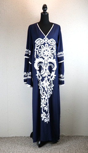 Embroidered kaftan dress abaya - dress,