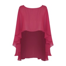 UK Women's Sheer Chiffon Wraps Shawl Solid Color Cape Evening Dress Cover Ups