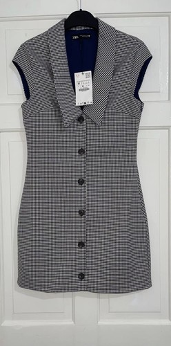 Zara brown blue lapel - zara,