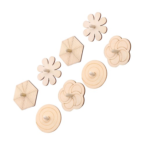 8pcs khaki wooden spinning - 8pcs,