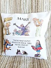 PERSONALISED READING BOOK CUSHION ROALD DAHL BOOKS POCKET PILLOW 