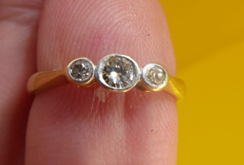 Three stone natural diamond - three-stone,