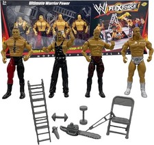 WWE Wrestling Ring Playset with Articulated Action Figures, Elimination Chamber