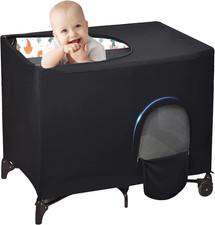 Pack N Play Crib Blackout Canopy Cover Portable Stretchy Breathable Travel Netti