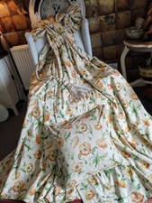 Vintage Laura Ashley Freshford Orange Poppies  75x82in Drop Rare Colour 