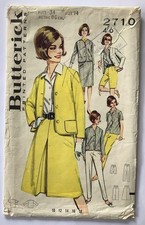Butterick 2710 Sewing Pattern Vintage 60s Shirt, Jacket, Skirt, Pants - Bust 34”