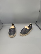 YSL Saint Laurent Espadrilles UK 5 EU 38 Black Leather Shoes Designer Flats