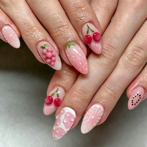 Cute fruit press nail - fruit,