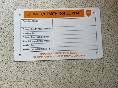 Data notice plate chimney - data,