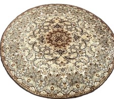 A FINE OLD MACHINE MADE TRADITIONAL ORIENTAL SYNTHETIC ROUND RUG(200 X 200 CM)*