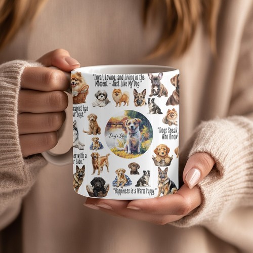 Dog lover mug 11oz - lover, ceramic