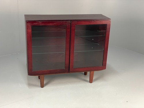 Vintage oak glazed bookcase - vintage,