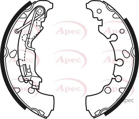Apec rear brake shoe set - shoe,