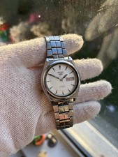 Seiko 5 White Dial Day/Date Exhibition Case Automatic Men’s Watch 7S26 Working