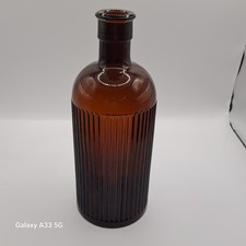 20oz Golden Amber Ribbed Poison Bottle c1890's 
