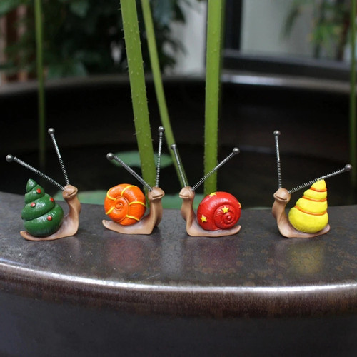 4pcs mini snail - “4pcs, resin