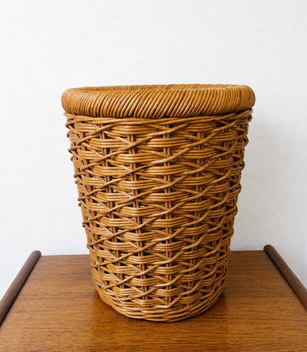 Vintage wicker waste paper - vintage,