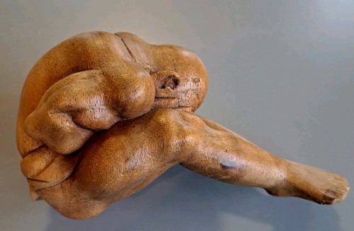 Vintage carved wooden orang - carved,