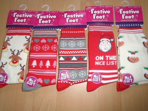 Pair ladies christmas socks - 1,