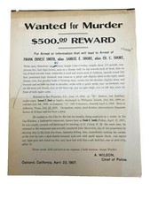 1907 Wanted For Murder Poster