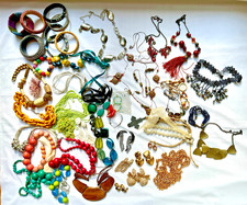 Mixed Silver Gold Tone Wood Beads Metal Costume Jewellery, approx. 44 items