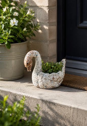 Vintage style resin swan - vintage,
