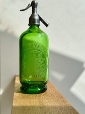 Vintage 1930s Green Glass Mumby & Co. Ltd Portsmouth Soda Siphon A/F