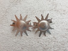 Two Decrotive Silver Colour Sun Curtains Holdbacks. 