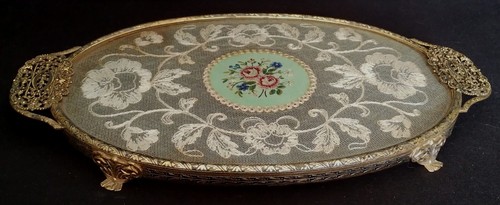 Vintage filigree metal glass - filigree,