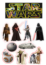 ?STAR WARS ?edible Cake decoration cupcake toppers A4 Icing