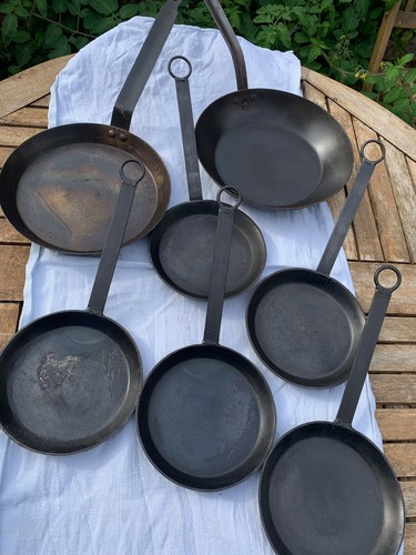 Vintage iron frying - , pans