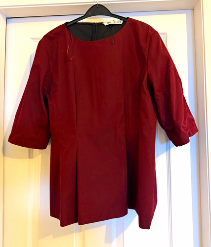Zara burgundy solid blouse - burgundy,