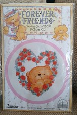 BNIB Forever Friends Counted Cross Stitch Kit.   Valentine Bear By Anchor