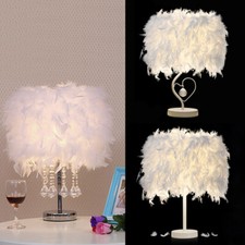 White Feather Table Lamp Shade