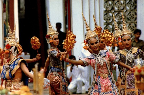 Thai ceremonial dance - ceremonial, postcard