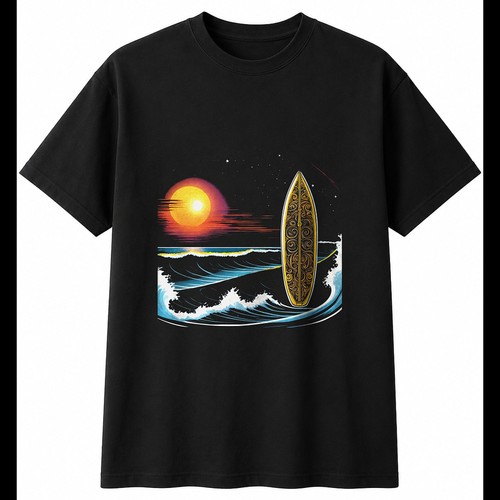Surfboard airbrush retro - retro, mens
