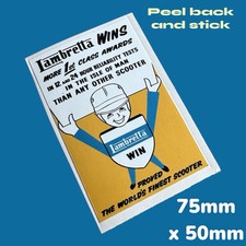 Lambretta Wins Win Scooter Vintage Classic Vinyl Sticker Li Tv Sx Sxs Lis Ld Lui