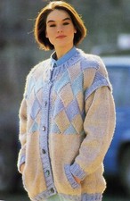 ~Water Wheel Knitting Pattern For Lady's Chunky Entrelac Yoke Jacket ~ 34" ~ 38"